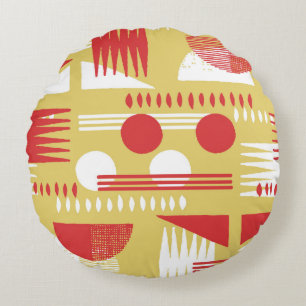 Coussins Ronds vintage sans fumée abstrait style moderne géométri