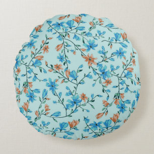 Coussins Ronds Vintage simple : Motif en tissu floral