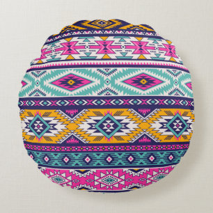 Coussins Ronds Vintage tribal Navajo : motif rétro