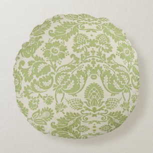 Coussins Ronds Vintage William Morris motif floral Lumière verte