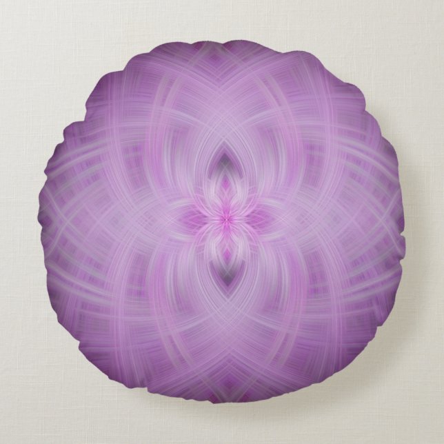 Coussins Ronds VIOLET - Art fractal - (Devant)
