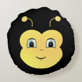 Coussins Ronds Visage de abeille heureuse mignon (Dos)