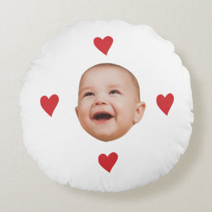 Coussins Ronds Visage de bébé mignon personnalisé avec une photo