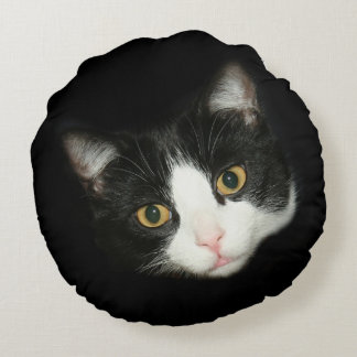 Coussins Ronds Visage de chat de smoking