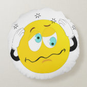 Coussins Ronds Visage idiot Emoji (Dos)