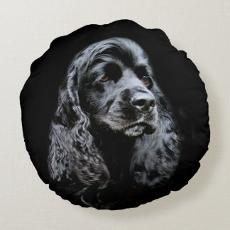 Coussins Ronds Visage noir de cocker