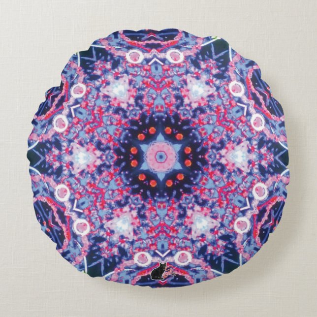 Coussins Ronds Vivid Kaleidoscope (Devant)
