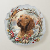 Coussins Ronds Vizsla Noël (Dos)