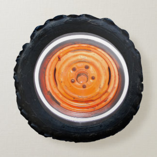 Coussins Ronds voiture antique orange pneu