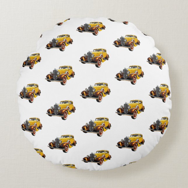 Coussins Ronds Voiture Classique Cool Moderne (Devant)