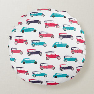 Coussins Ronds Voitures Classiques Anciennes Motif