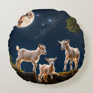 Coussins Ronds "Vol au clair de lune pour enfant : Pilier de chèv