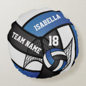 Coussins Ronds Volley 🏐 Sport - Bleu, Blanc et Noir (Dos)