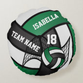 Coussins Ronds Volley 🏐 Sport- Vert, Blanc et Noir (Dos)