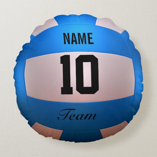 Coussins Ronds Volleyball bleu (Devant)