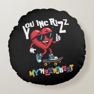 Coussins Ronds Vous Inc Rizz mon rythme cardiaque - Cœur de skate