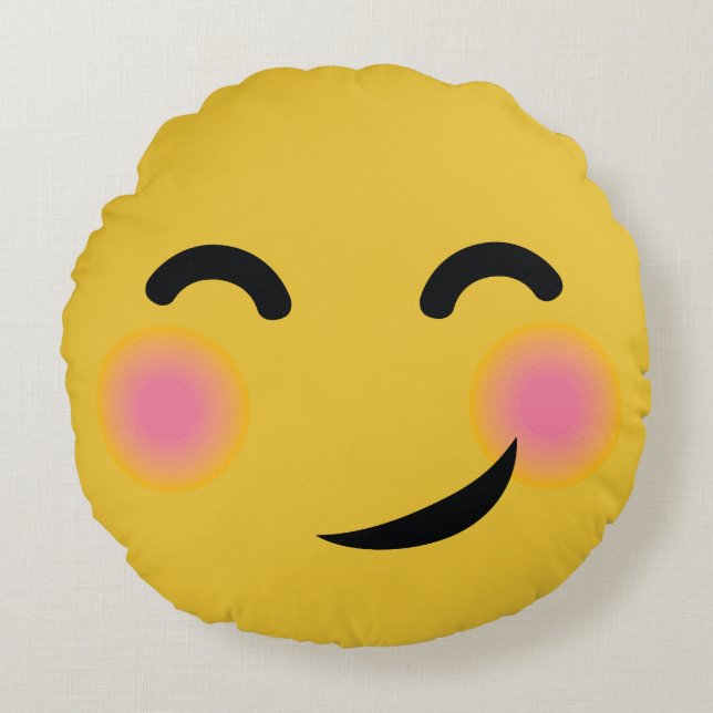 Coussins Ronds vous m'avez obtenu l'emoji de rougissement (Devant)