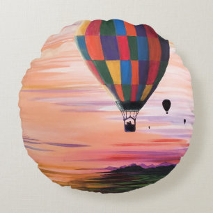 Coussins Ronds Voyage en air chaud