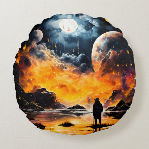 Coussins Ronds Voyageur astronaute Horizon cosmique Journey