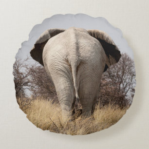 Coussins Ronds Vue arrière de l'éléphant