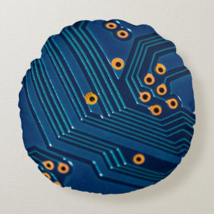 Coussins Ronds Vue de gros plan de la carte électronique de l'ord