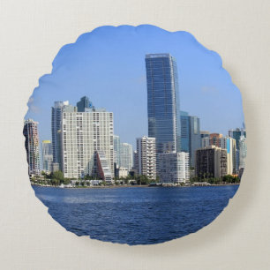 Coussins Ronds Vue d'horizon de Miami