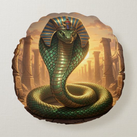 Coussins Ronds Wadjet – Ägyptische Schlangengöttin´6 (Devant)