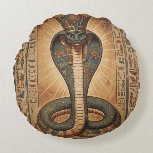 Coussins Ronds Wadjet – Ägyptische Schlangengöttin´7 (Devant)