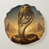 Coussins Ronds Wadjet – Egyptian Cobra Goddess (Dos)