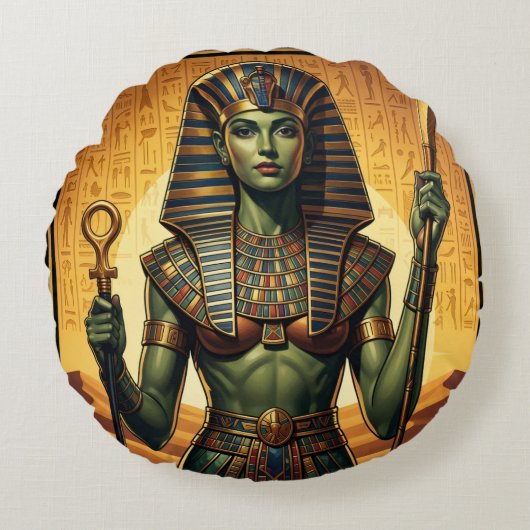 Coussins Ronds Wadjet – Egyptian Cobra Goddess´4 (Devant)