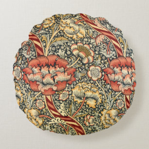 Coussins Ronds Wandle par William Morris, textile fin d'art vinta