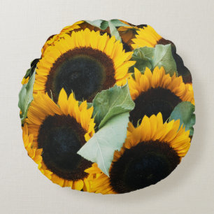 Coussins Ronds Washington, Seattle, Tournesol en vente de brochet