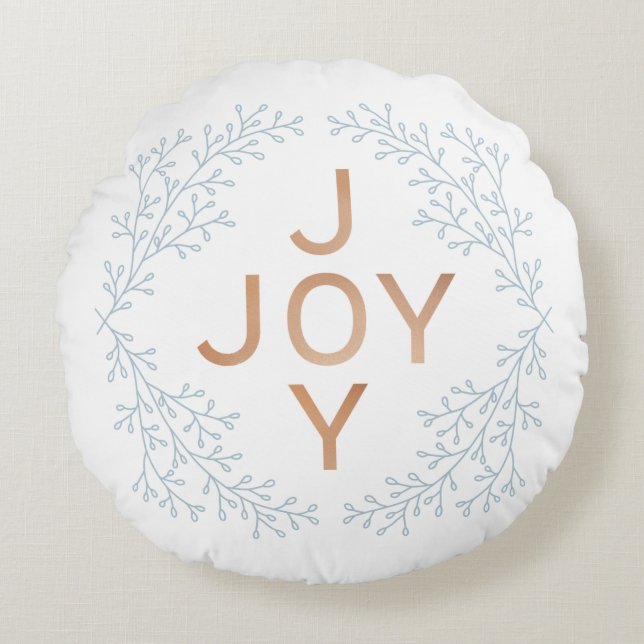 Coussins Ronds White Elegant Joy Holiday (Devant)