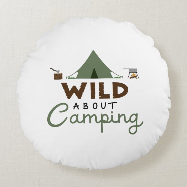 Coussins Ronds Wild About Camping Design (Devant)