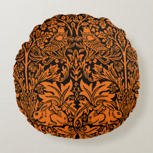 Coussins Ronds William Morris Frère Lapin Motif Noir Rouille