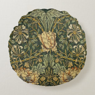 Coussins Ronds William Morris Honeysuckie Vert Jaune