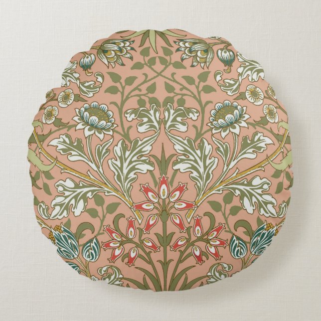 Coussins Ronds William Morris Hyacinth Flower Rose Art (Devant)