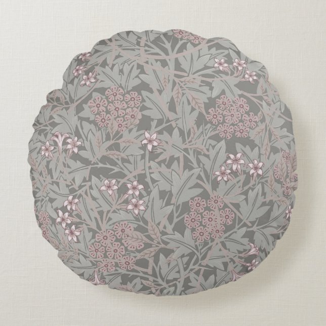 Coussins Ronds William Morris Jasmine Motif de fleurs (Devant)