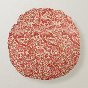 Coussins Ronds William Morris Rose & Chardon Floral Rouge