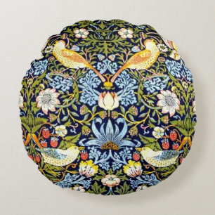 Coussins Ronds William Morris : Strawberry Thief Design vintage