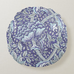 Coussins Ronds William Morris Windrush Motif Bleu Floral