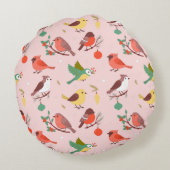 Coussins Ronds Winter Christmas Birds Kids (Dos)