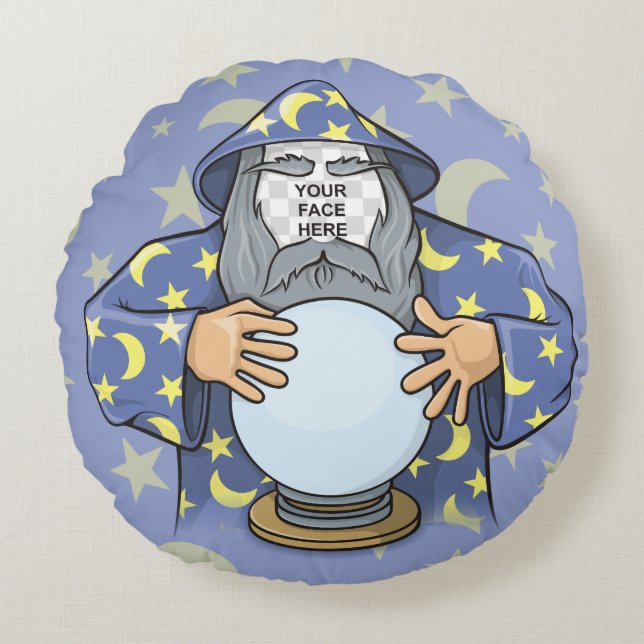 Coussins Ronds Wizard with your face (Devant)