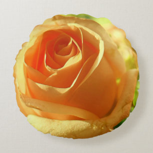 Coussins Ronds Yellow Rose in Full Bloom