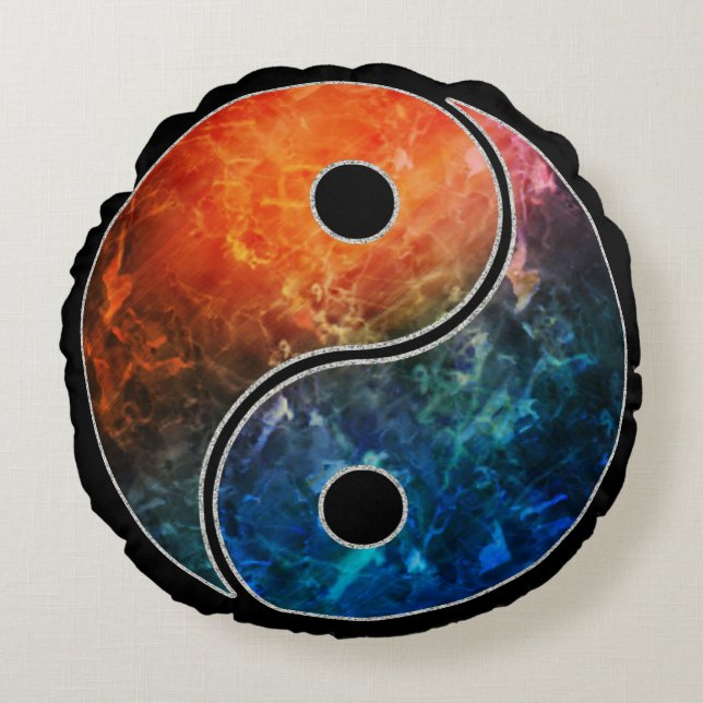 Coussins Ronds Yin Yang (Devant)