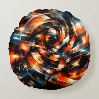 Coussins Ronds Zazzeled — Vision Abstraite du Mouvement et de l'E