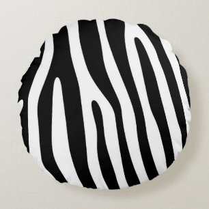 Coussins Ronds Zebra rayures motif noir & blanc + vos idées