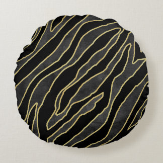 Coussins Ronds Zebra Stripes : Abstrait Monochrome Sans Seamless.