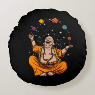 Coussins Ronds Zen Yoga Bouddha Jongler Planètes spatiales Médita