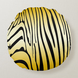 Coussins Ronds Zesty Zebra Yellow